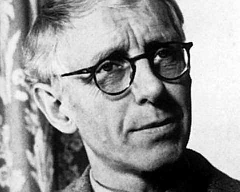Svartvitt porträtt av Carl Malmsten